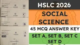 HSLC Exam 2025-26 Social Science Question Paper Answers Set A, Set B , Set C , Set D | seba |Asseb