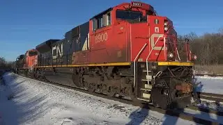 CN 8900 leads an oil train Southbound just south of Fond du Lac, WI
