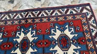 Kurdish Anatolian Wool Hand-Knotted Rug | Vintage Tribal Oushak Unique Carpet
