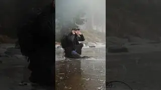 The sound of rain on a frozen lake ❄️ #nature