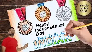 Independence Day poster drawing / How to draw 15th August drawing easy and step by step