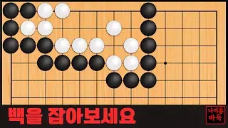 바둑 묘수 사활 - 천지삐까리 묘수가 나옵니다. 백을 잡아보세요