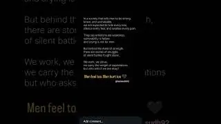Men Hurt Too | Emotional Poem On Men's Feelings & Mental Health Awareness #MenFeelToo #Poetry