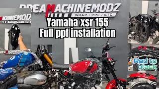Brand new Yamaha xsr 155 (colour changed in to black Ppf ) all model Ppf installation #yamahaxsr155