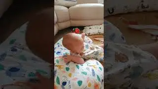 our 4 month old baby trying to sit up ##cutebaby #babyboy #baby