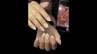 3D flower nail design #embossnail#frenchtip#indaykuripot