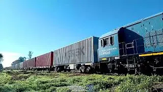 CRRC 9455 con el alfalfero vacio saliendo de Venado Tuerto!!. #trenesargentinoscargas 