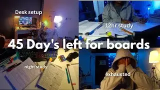 Only 45 Day's left for boards 😱ll study vlog as a 12th grader 🎧 ll #motivation #vlog #studytips 