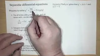 Separable differential equations (Diff. Eq.; Lecture 1-4; Spring 2026)