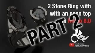 Part #2: 2-Stone Asymmetric Ring in Rhino 8.0  #rhinoceros3d #cad #rhinotutorial #asymmetrical #ring