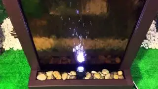 180cm Waterfall Cascade Fountain - Matt Copper Aluminium Frame with Bronze Glass Panel