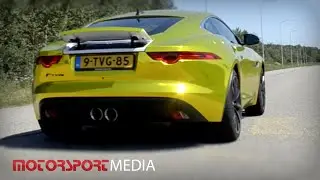 Golden Jaguar F-type coupe sound - acceleration 0-100