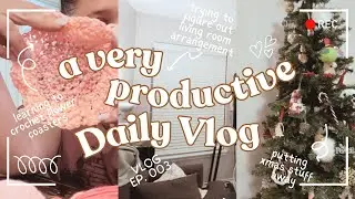 Finally Putting Xmas Decor Away & Crocheting Flowers Coasters // 2026 Vlog Ep 003