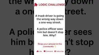 🚚 Can You Solve This Logic Riddle? The Truck Driver Mystery! 🤔 #BrainTeaser #Shorts #short