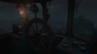 Drifting Before the Helm in a Storm | Rain on Boat Window & Ocean Sounds for Deep Sleep