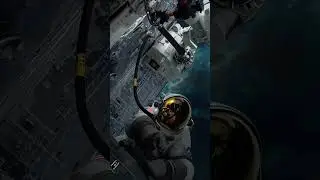 The immense scale of a spacewalk,where human ingenuity floats above our fragile Earth.#iss #aivideo