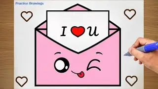 How To Draw A Cute Love Letter Step By Step   │ Drawing Hub #PracticeDrawings