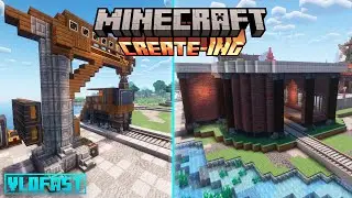 Создаем функциональную железнодорожную станцию ​​с помощью мода Create в Minecraft!