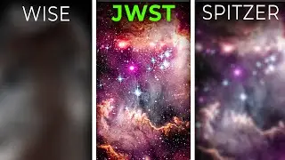Comparison images of WISE, Spitzer & JWST Infrared Space telescopes
