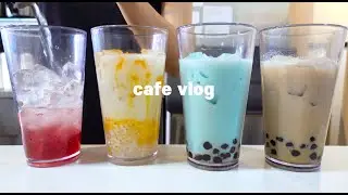 Sub)🛌🩷잠들기 전, 편안한 침대에서 듣는 수면카페브이로그🩷🛌,음료제조영상,ASMR,최블리,카페브이로그,힐링