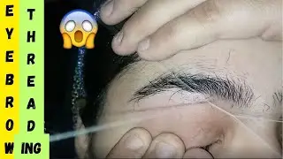 *THICKEST EYEBROWS THREADING*  TEENAGER EYEBROW THREADING STEP BY STEP - FIRST TIME EYEBROW
