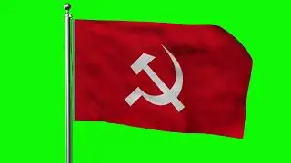 Communist Party of India FLAG ANIMATION GREEN SCREEN (4K LOOP VIDEO)