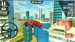 Smash Car Hit Stunts Simulator ✅New Red Car Update ✅ 1-13 All Levels In One Video #subscribe