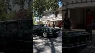 Check out this American classic&mdash;green Mustang Fastback cruising by with that thunderous engine roar