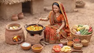 Miniature Doll Aloo Masala & Tandoori Roti Cooking ASMR | Indian Village  Kitchen Story