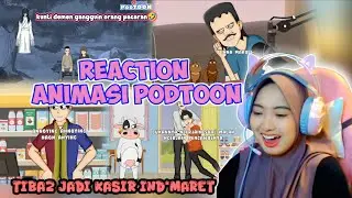 KUNTI KETIBAN POHON - ADEGAN SERAM KUNTILANAK BELI SATE || REACTION KOMPILASI ANIMASI PODTOON