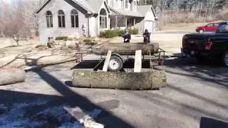 How to roll logs on a trailer Parbuckling!
