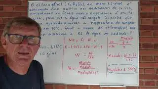 Propriedades Coligativas: Exercício sobre abaixamento da temperatura de congelamento