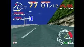 ALZERI Speedruns: Ridge Racer (PSX), Beginner Race using RT BLUE SOLVALOU (Car #12) (1'37