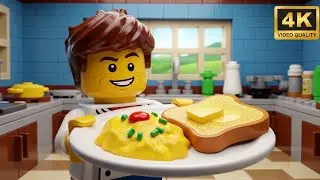 LEGO Breakfast Making Fluffy Scrambled Eggs ASMR 🍳🍞
