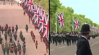 Queen's funeral procession to Windsor through London