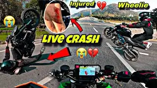 Live Accident😭💔 || Duke390 Wheelie Crash 🥹🥵 