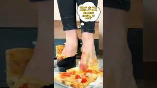 Feet vs. Pizza Mindset! Oddly Satisfying in Heel Food Crushing! ASMR