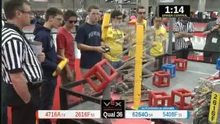 2015 VRC Tech Q36 - 4716A 2616F vs 6264G 5408F - 37 to 88 - VEX Worlds 2015 - Technology Division