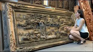 Siêu Phẩm|Cội Nguồn Quê Hương gỗ mun Lào |Tranh gỗ Đại Nghiệp