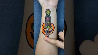 Wednesday Addams Halloween Tattoo by floating pen art sticker #shorts #viralshorts #drawing #tattoo