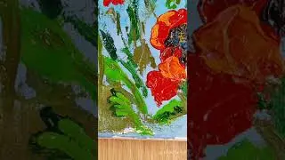 Painting Videos Relaxing Music Oil painting of wild flowers art therapy #shorts