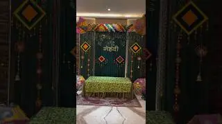 mehndi stage decoration at home || mehndi decoration ideas #mehndidesign #mehndidecor #shorts