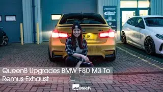 QueenB BMW M3 Gets Remus Cat Back System , Motech Tips in Gloss black .