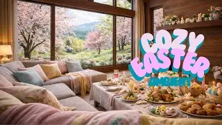 (NO ADS) Cozy Easter Spring Ambience 🌸 Pastel Colors, Blooming Trees & Festive Table