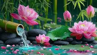 Mindfulness Piano Music | Serene Japanese Garden Ambience & Natural Bamboo Water Sounds