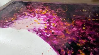 Part 1 | Painting the cosmos in violet hues with gouache for an oil pastel dream 🎨✨