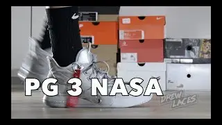 NIKE PG 3 NASA 50th on Feet Metallic Silver