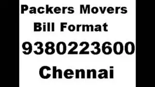 Packers and Movers Bill Free Format # Relocation Service Bill