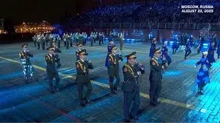 Military bands from countries including China and Italy perform at Russia's music festival