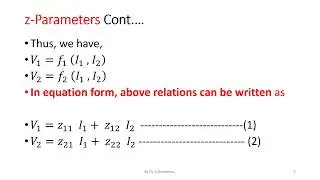 z-PARAMETERS OR OPEN CIRCUIT IMPEDANCE PARAMETERS
